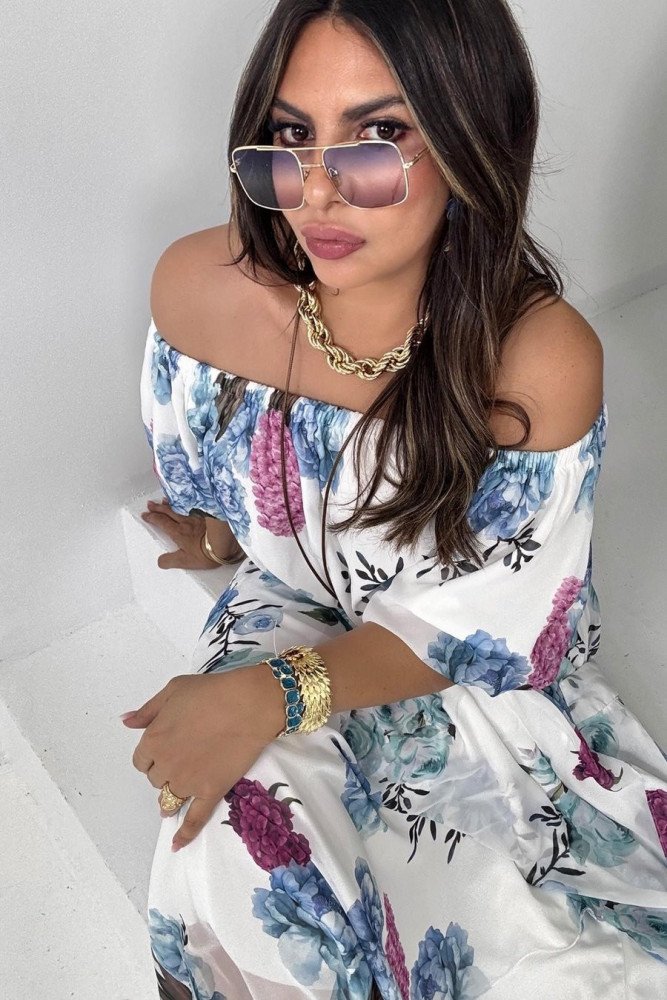 Şifon Madonna Yaka Crop Etek Takım