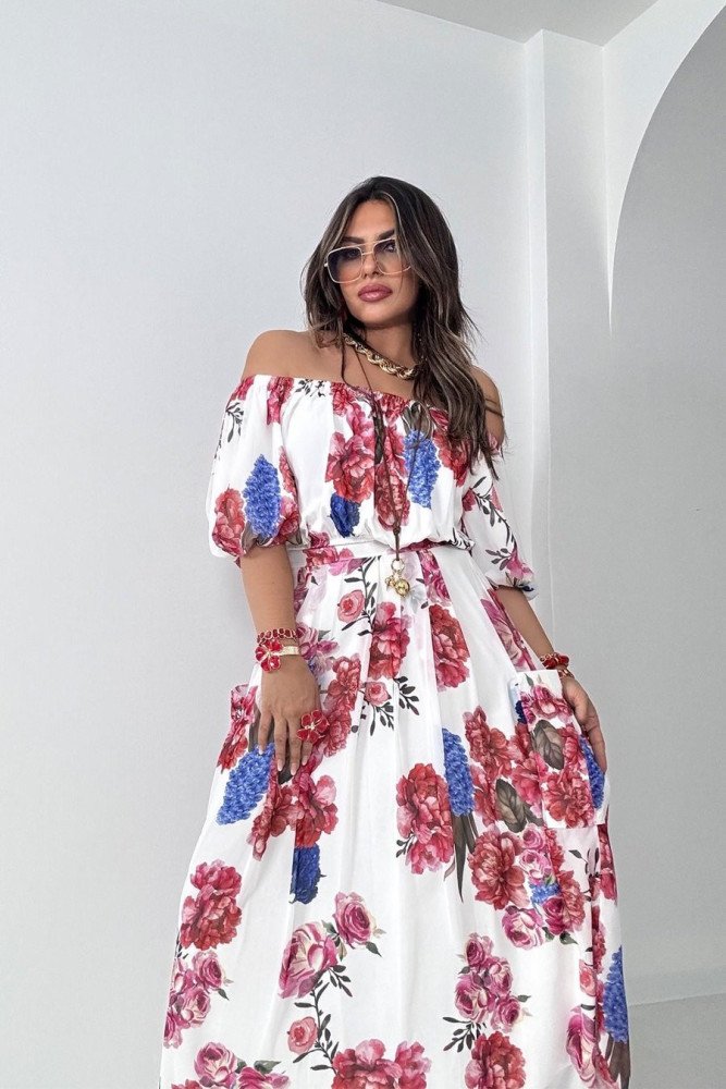 Şifon Madonna Yaka Crop Etek Takım